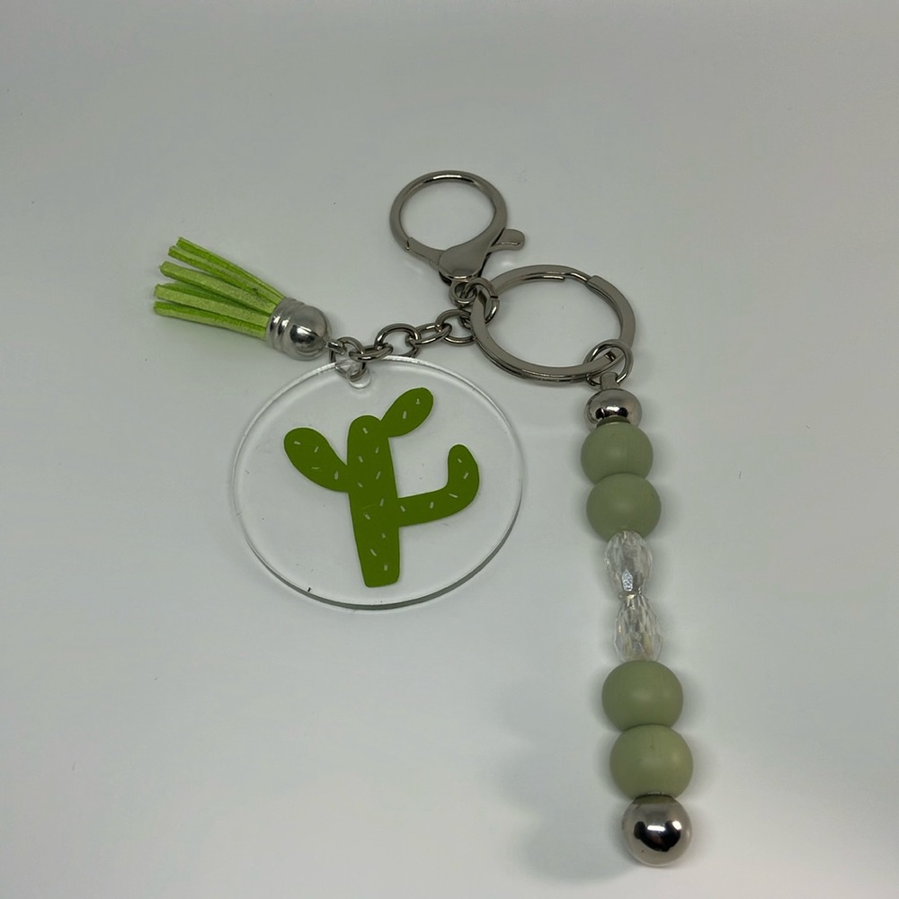 Silicone beaded rod keychain